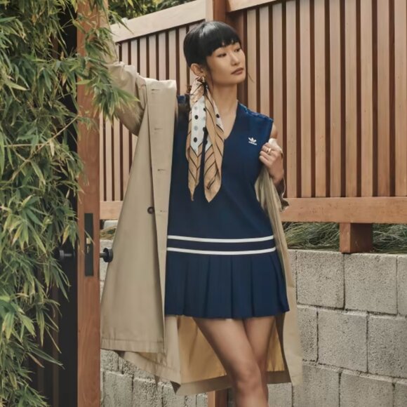 Adidas Tennis Dress in Navy and White - Picture 2 of 6